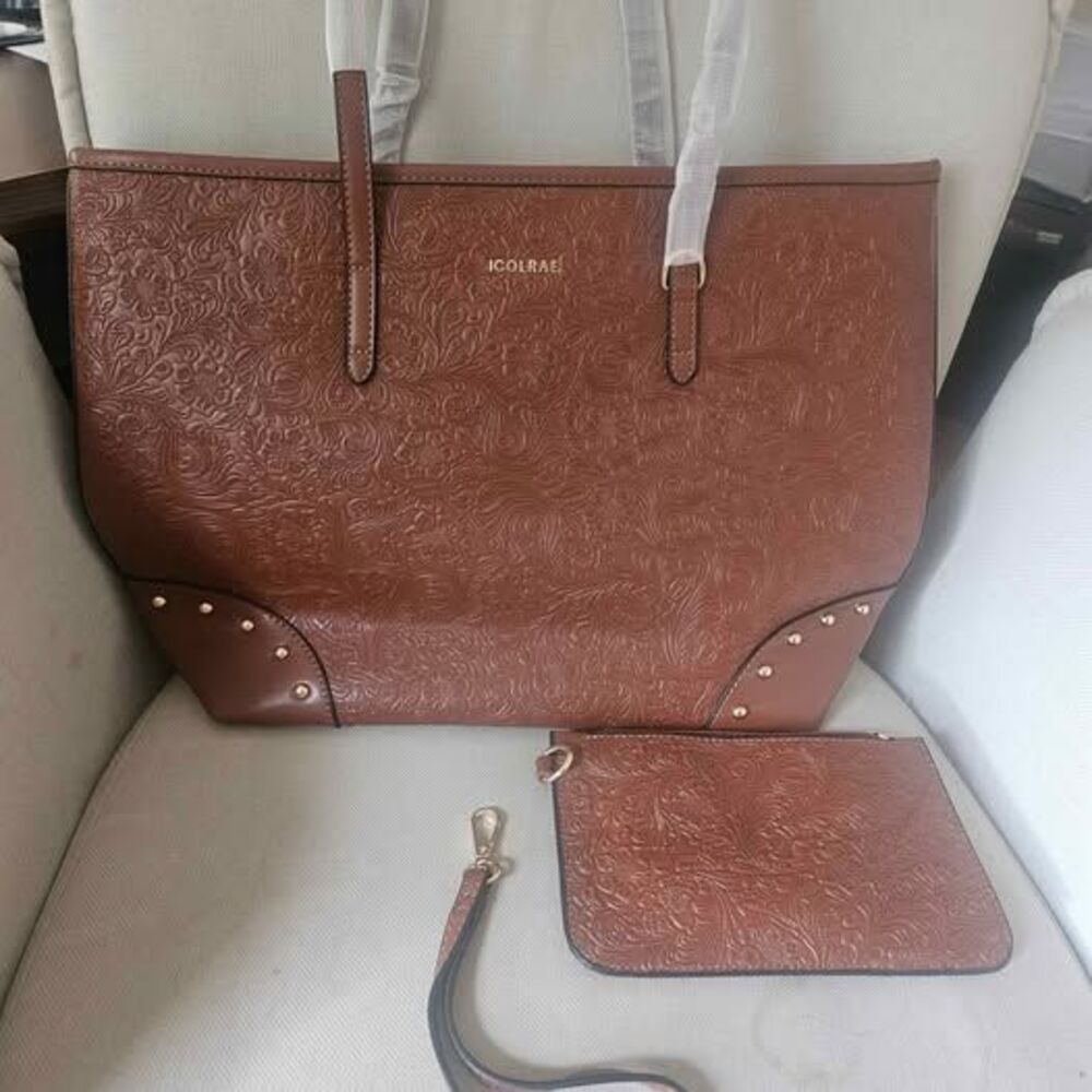 ICOLRAE Women's Brown Leather Shoulder‎ Purse - Picture 9 of 10